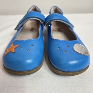 See Kai Run Blue Mary Jane Leather Shoes Starfish Sand Dollar, Size 2